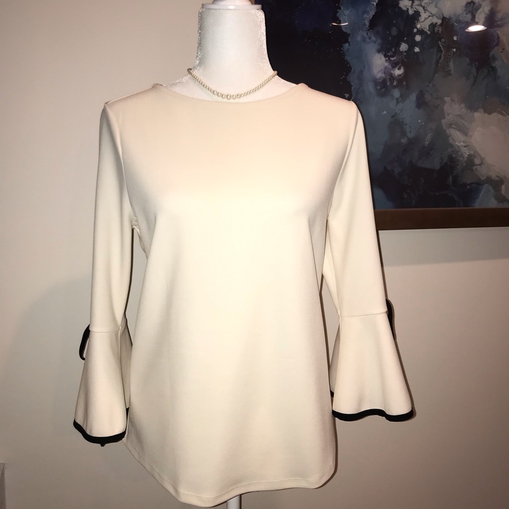 Ann Taylor Cream Bell Sleeve Blouse